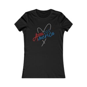 America Patriotic Heart Graphic T-Shirt