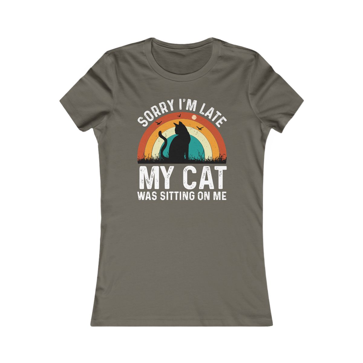 Sorry I'm Late My Cat Was Sitting On Me T-Shirt - Image 4