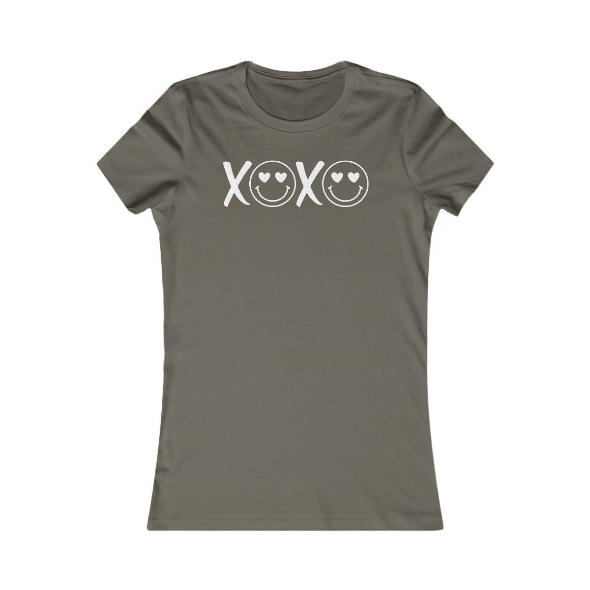 XOXO Heart Eyes Smiley Face T-Shirt - Image 4