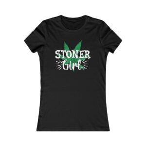 Stoner Girl T-Shirt - Vintage Retro Cannabis Leaf Design