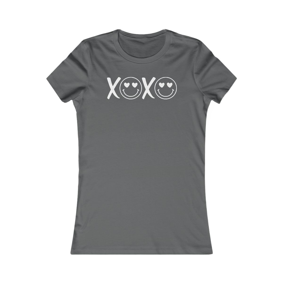 XOXO Heart Eyes Smiley Face T-Shirt - Image 9