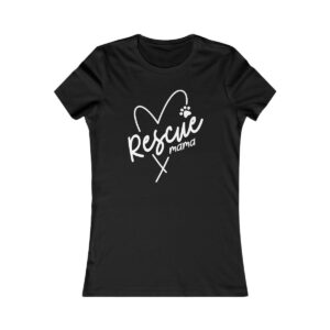 Rescue Mama Dog Lover Heart Paw Print T-Shirt