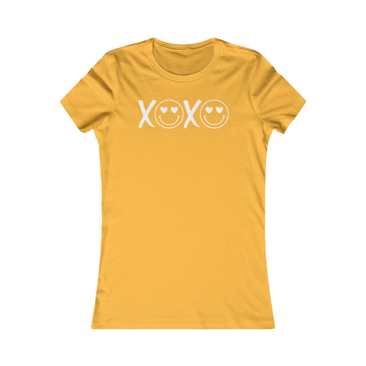 XOXO Heart Eyes Smiley Face T-Shirt - Image 3