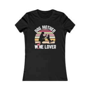 Woman Playing With Dog And Wine Sunset Retro T-Shirt